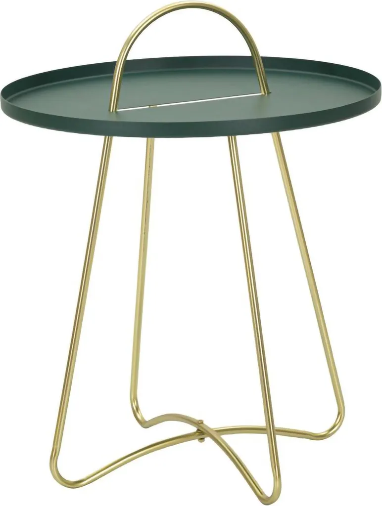 Table d'appoint Nigra Verte 45x45 cm avec Rangement Revue et Journaux