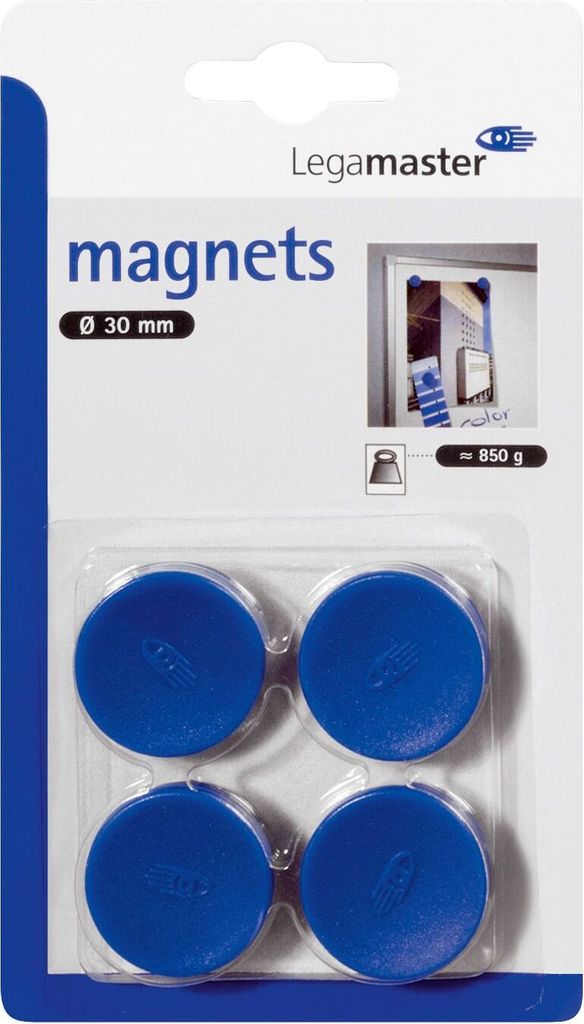 Legamaster - Magnet Legamaster 30 mm 850gr Blau | Blasen Sie ein 4 -Stück | 10 Stück