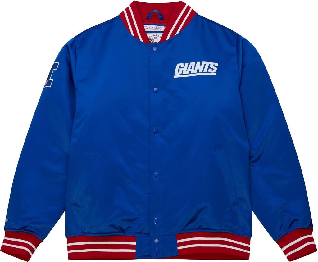 New York Giants NFL Mitchell & Ness Heavyweight Satin Jacke Blau-M