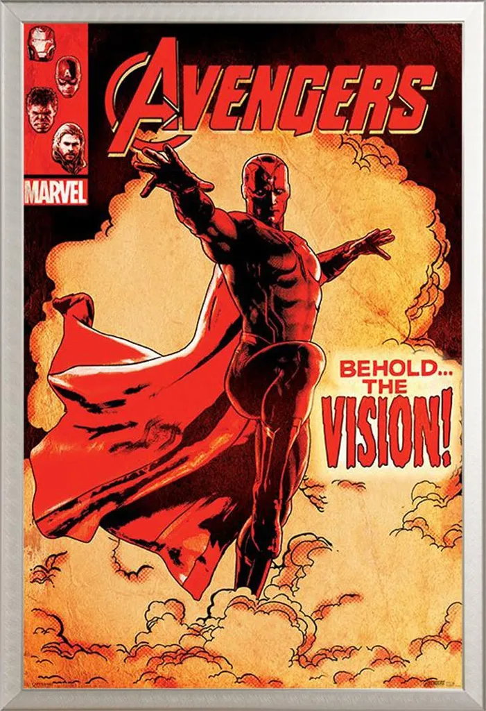 Affiche encadrée Avengers Age of Ultron Vision - Cadre Argent Shinsuke