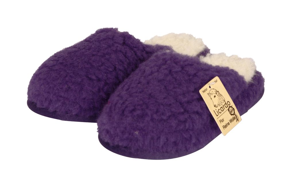 Wellness-Pantoffel Wolle lila lila