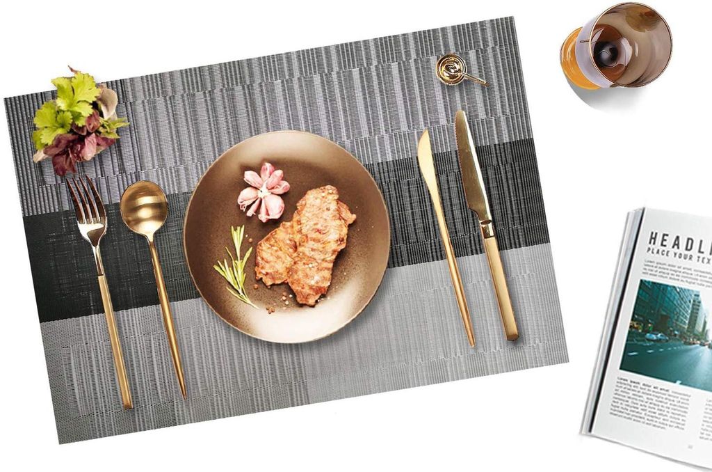 4er Set Platzset,rutschfest Abwaschbar Tischsets PVC Produktbild 4