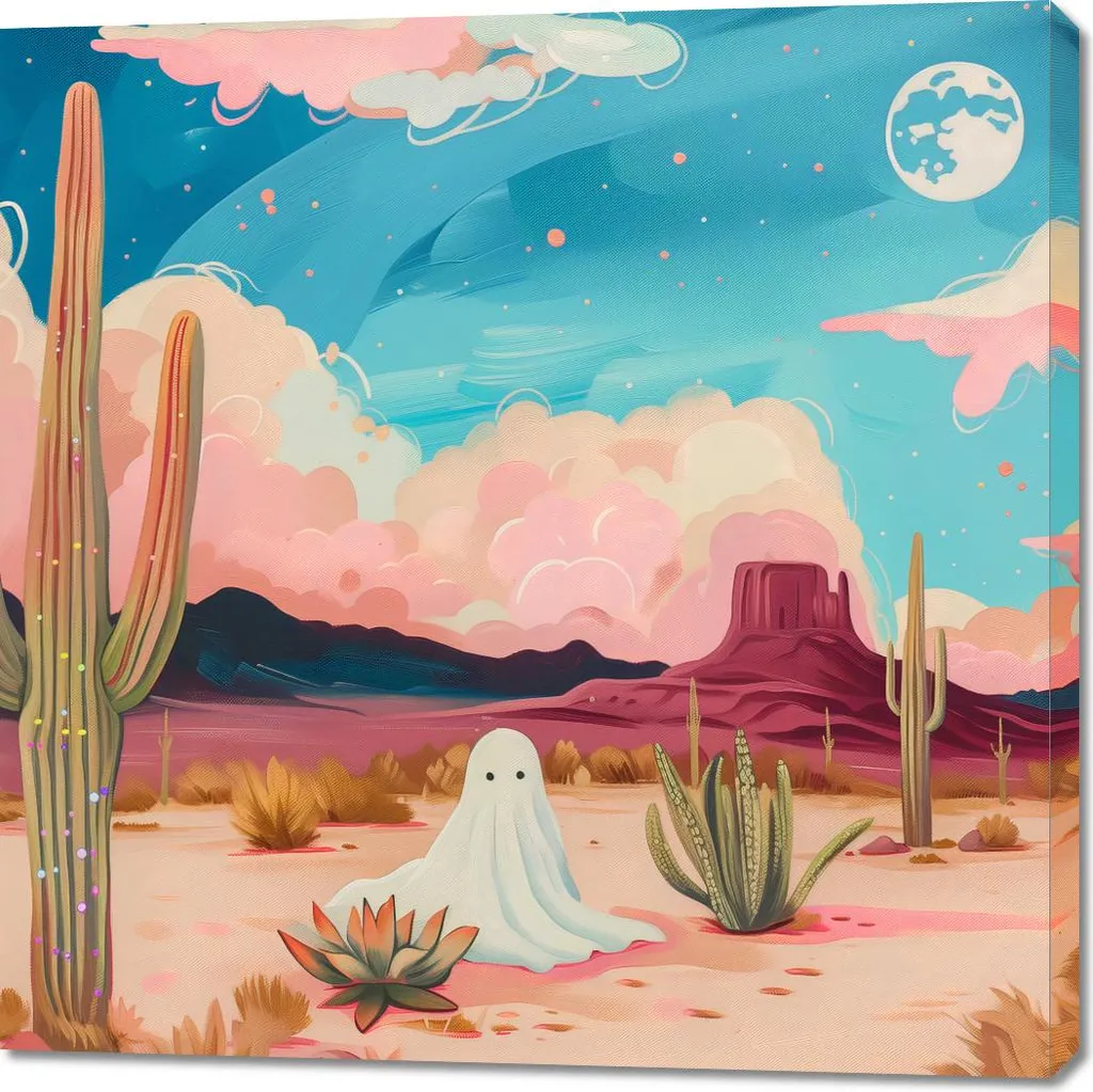 Quadro 100x100 cm Spirito tra i Cactus | Arredamento Moderno Canvas