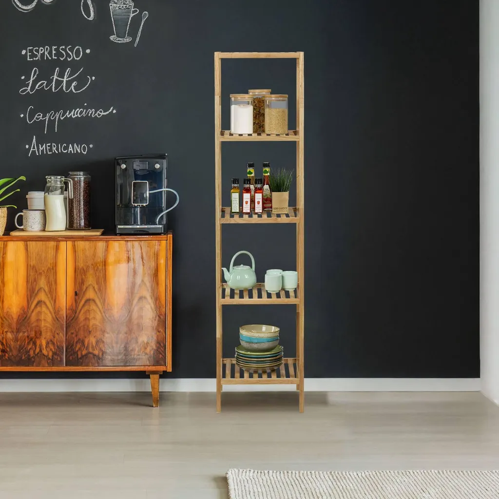 Étagère salle de bain noyer : gain de place et rangement bois anti-humidité