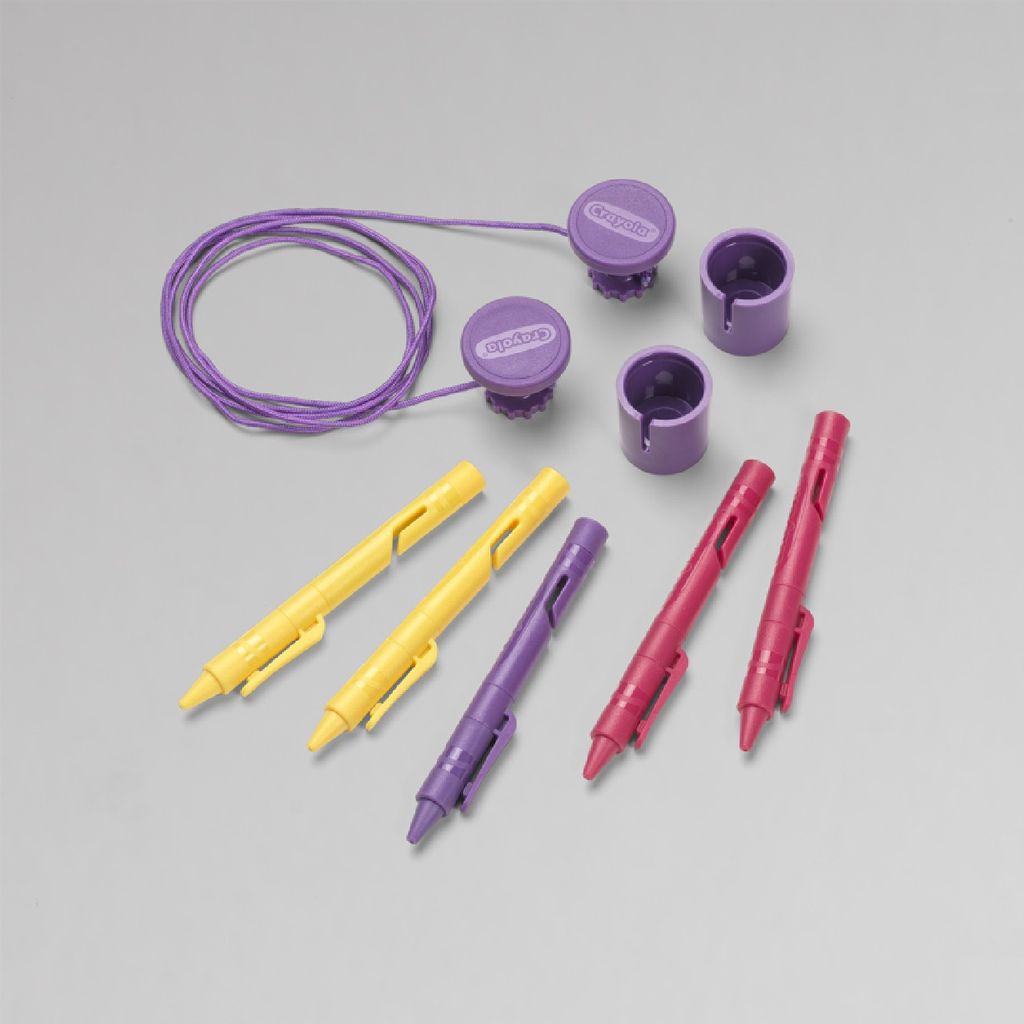 Crayola 74120802 Crayola Crayon Clip Wall Display Set 5 Clips Aufhänger Bilder Zeichnungen Kinderzimmer - Gelb / Lila / Rosa