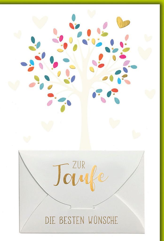 Taufe - Geldkarte - Glückwunschkarte im Format 11,5 x 17 cm - Baum