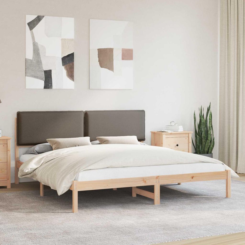 Maison Exclusive - Bettgestell mit gepolstertem Kopfteil Taupe 180 x 200 cm