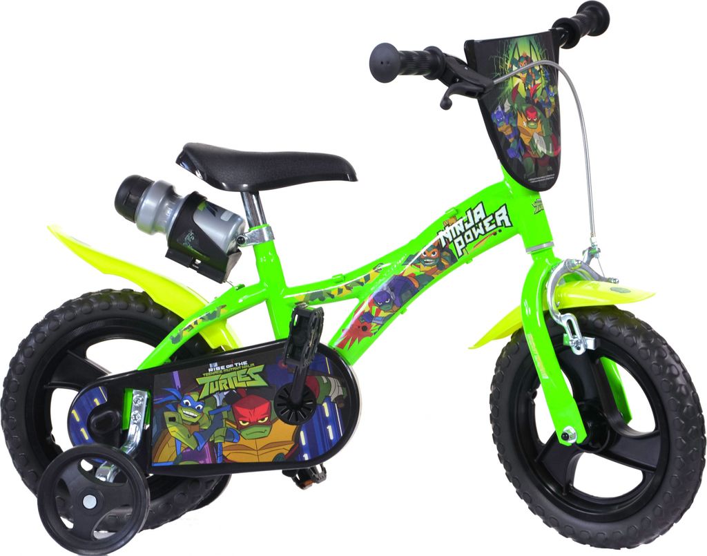 Dino Kinderfahrräder Jungen Ninja Turtles 12 Zoll 23 cm Jungen Über Treppen Grün