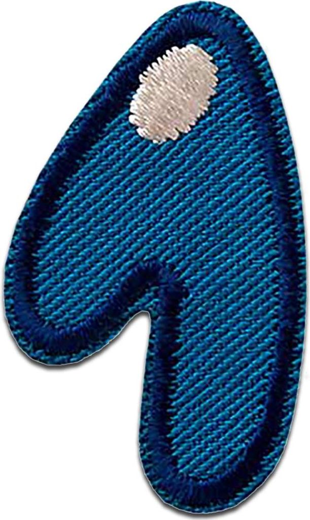 Zahl 1 - 3.2 x 1.8 cm: Zahl/Ziffer Bunt - Aufnäher, Produktbild 