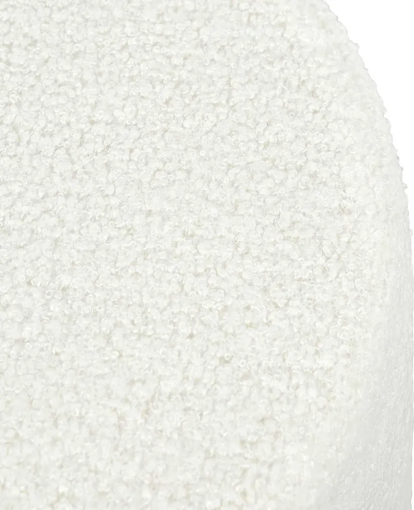 HowHomely Pouf en tissu bouclé blanc 35 cm rond - Assise d'appoint chic