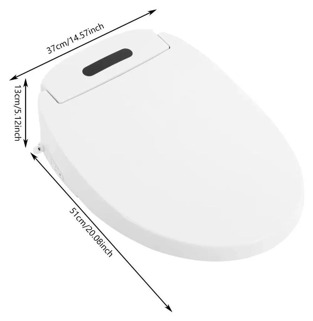 Siège de WC Bidet Électrique Allongé - Chauffant avec Télécommande Blanc - 9