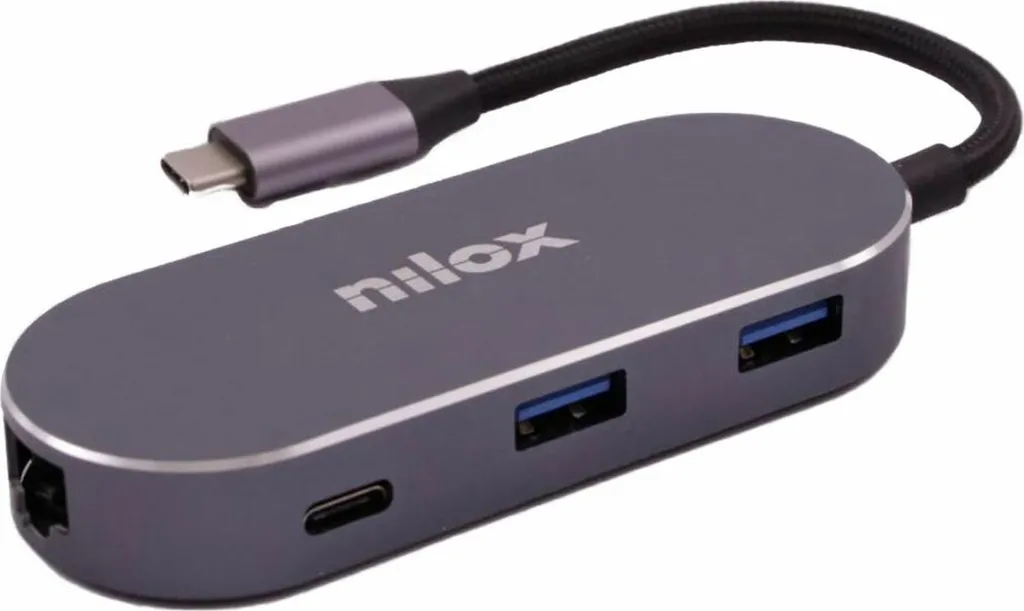 Nilox Mini Docking Station USB-C avec HDMI 4K 3xUSB Power Delivery et Ethernet