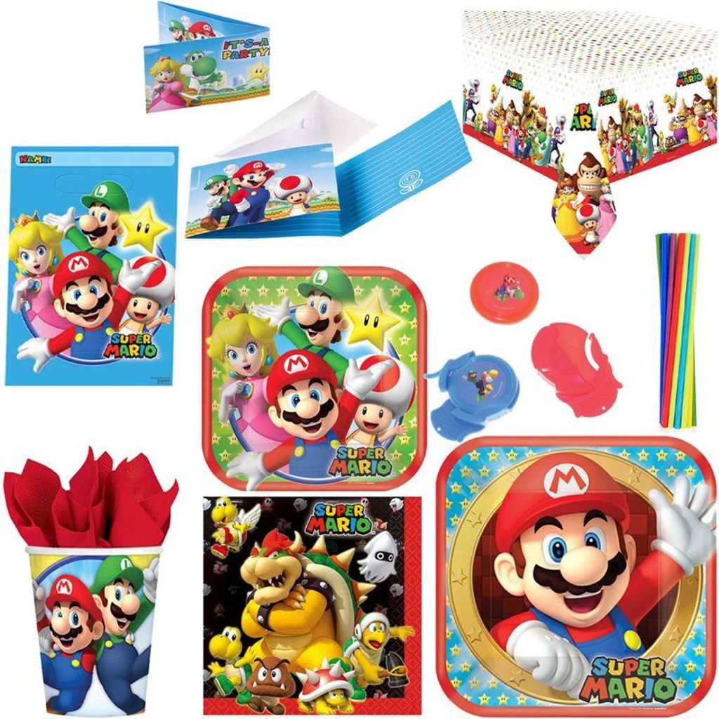 Super Mario Kindergeburtstag Party Deko Set Geburtstag Partyset XXL
