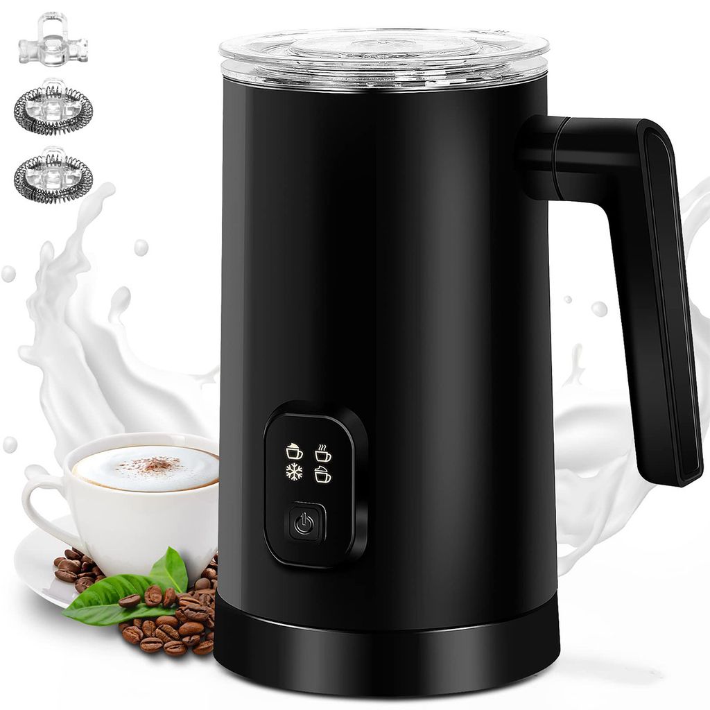 4 in 1 Elektrischer Milchaufschäumer, 400 W, 350 ml, Milchschäumer mit Antihaftbeschichtung für Heiß/Kaltmilchaufschäumer, heiße Schokolade, ...