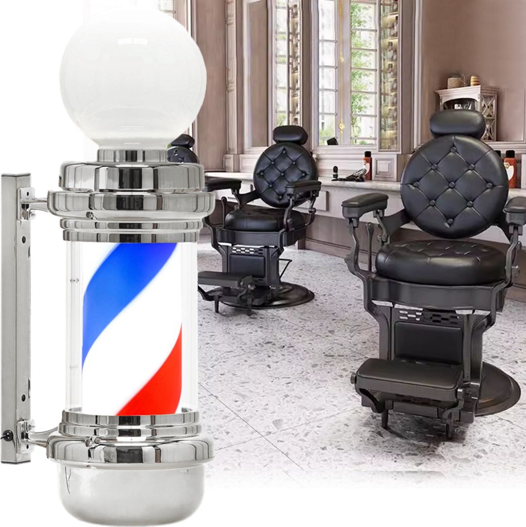 Holičská tyč plafond barber shop stříbrná 68 cm Obrázek produktu 