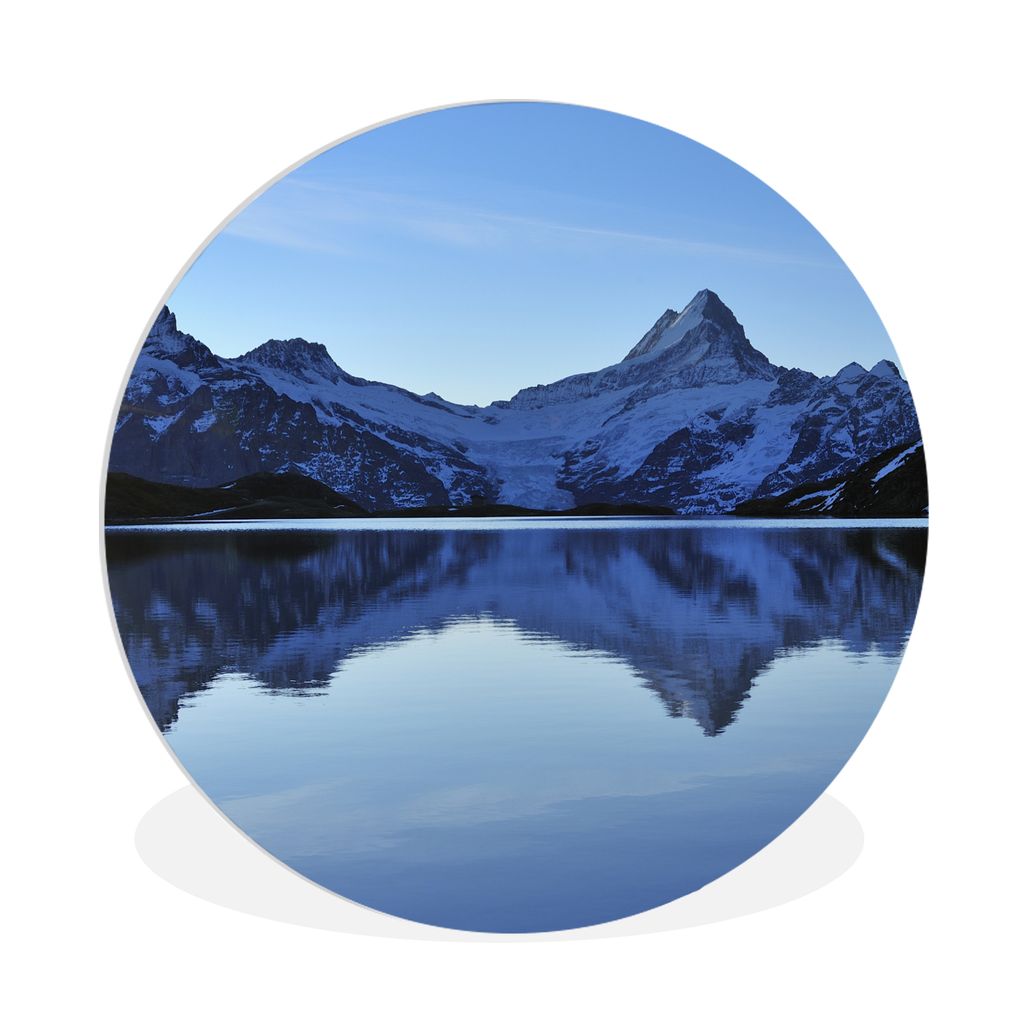 MuchoWow Rundes Wandbild - Runde Bilder Alpen - Berg - Wasser - Schnee Ø 90 cm Kreis Wanddekoration Kunststoff - Wandkreis - Wandschmuck - Wand-...