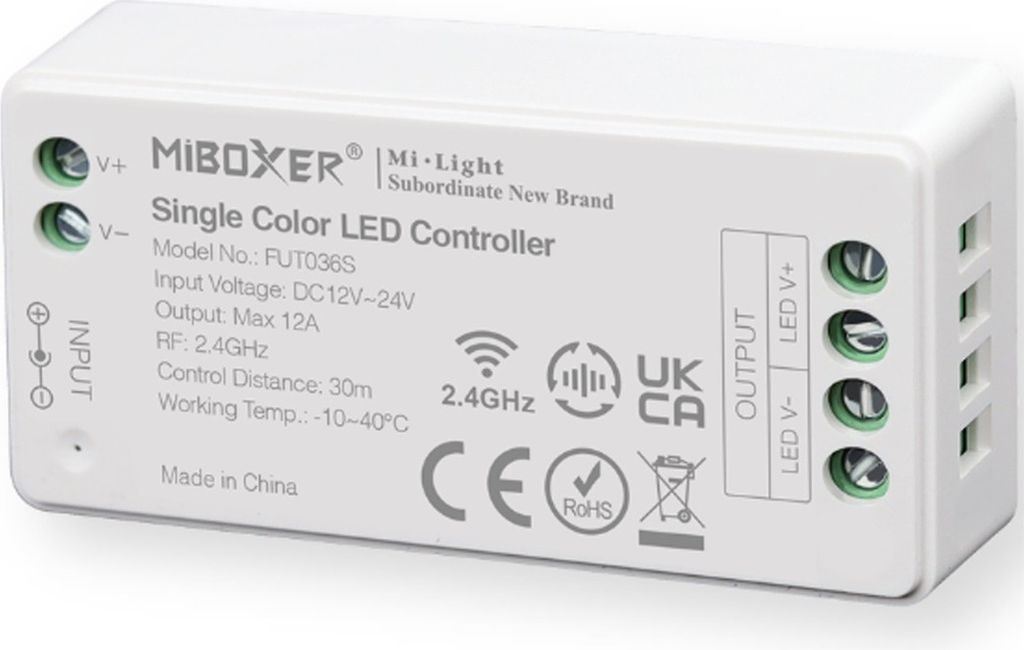 Stmívač přijímač LED Mono pro pásové osvětlení 12-24V DC Obrázek produktu 