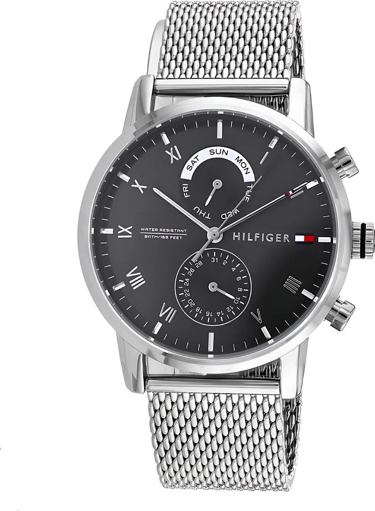 Tommy Hilfiger Kane Armbanduhr silber blau Edelstahl Produktbild 