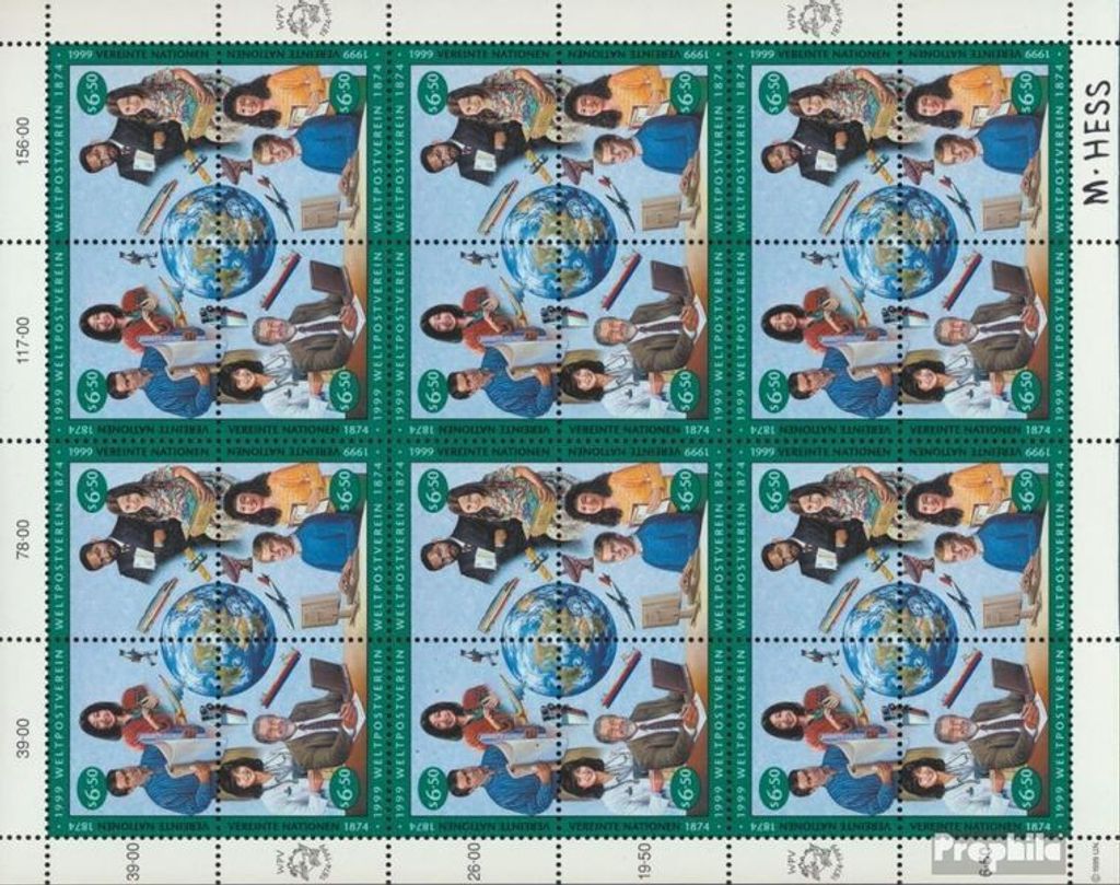 Briefmarken UNO - Wien 1999 Mi 294-297Klb Kleinbogen (kompl.Ausg.) gestempelt UPU