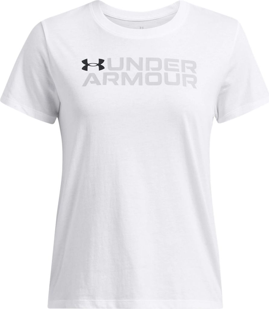 Under Armour T-shirt 1386847 100 in White color size S-M