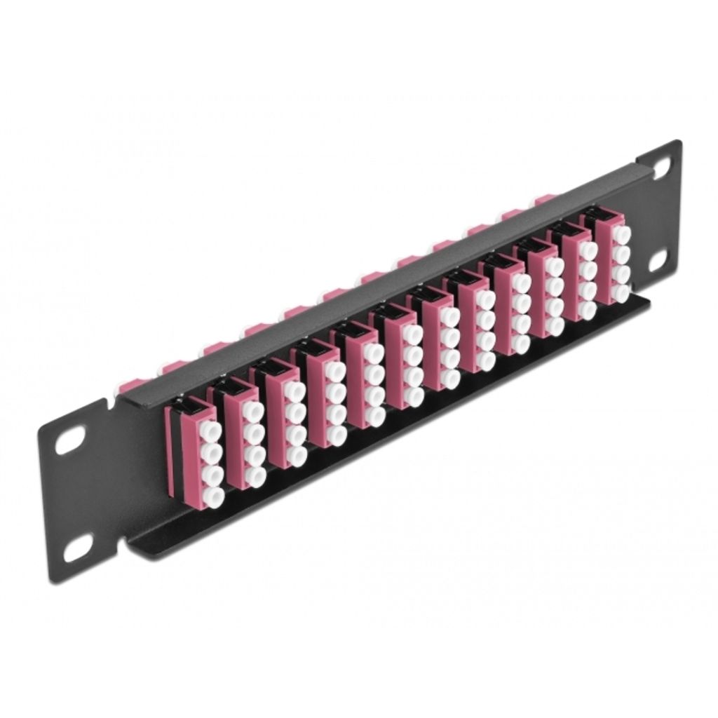 DELOCK 10" LWL Patchpanel 12 Port LC Quad viol. 1 HE schwarz