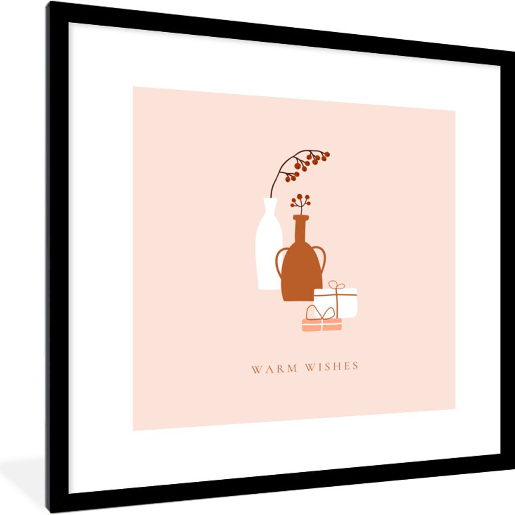 MuchoWow Gerahmtes Poster Geschenke - Vasen - Zitat 40x40 cm - Poster mit Schwarzem Bilderrahmen Wandposter Rahmen Foto Bilder - Poster - Plakat ...