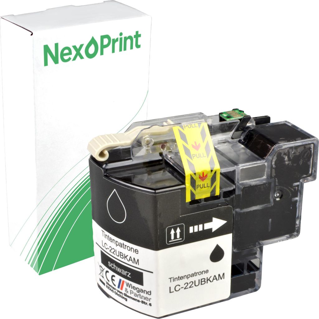 NexoPrint LC-22U BK schwarz Druckerpatronen kompatibel zu Brother DCP-J 785 DW MFC-J 985 DW ca. 2750 Seiten