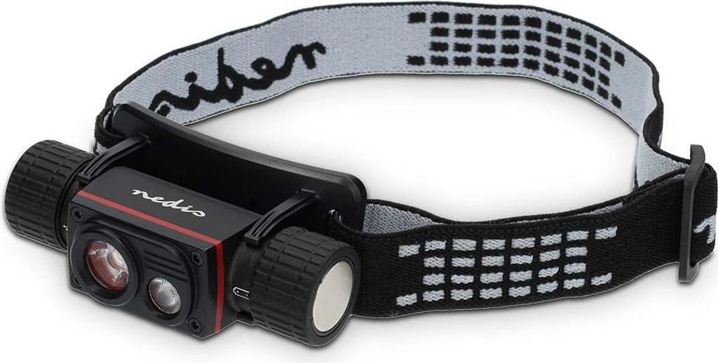 Nedis LED stirnlampe - Batteriebetrieben / Stromversorgung über USB - 3.7 V DC - Batterien enthalten - Wiederaufladbar - Nennlichtstrom: 1000 lm -...