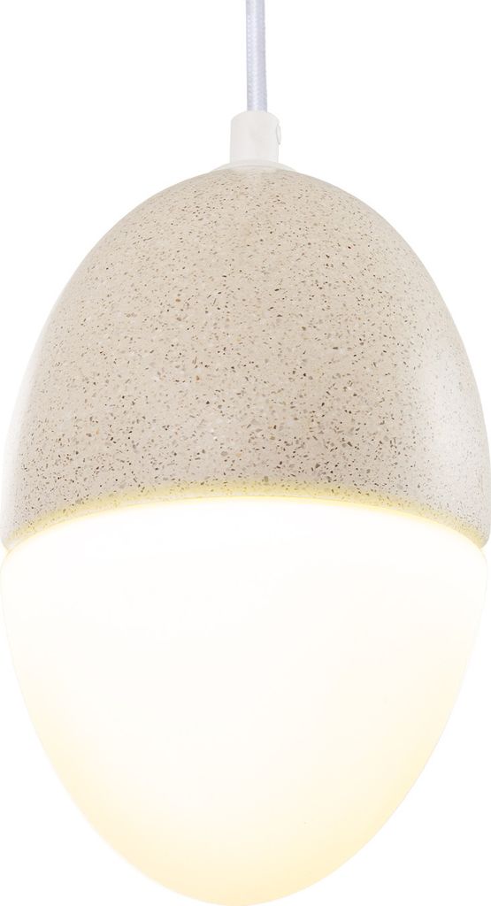 Hängelampe, E27, Lampe Für Wohnzimmer Esszimmer Küche, Höhenverstellbar Farbe Beton-Sandstein-Weiß