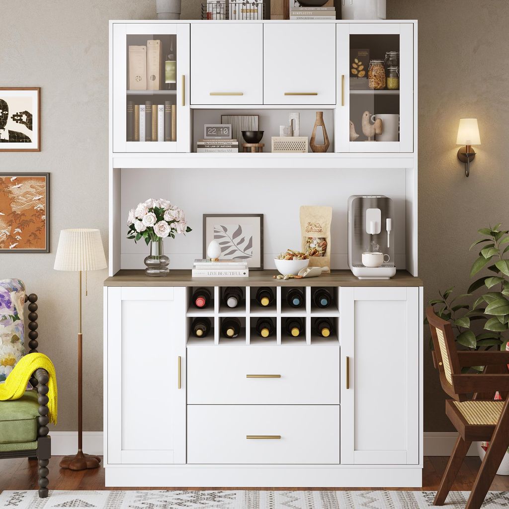 Flieks Cuisine Armoire haute avec Led, Buffet de cuisine Image du produit 