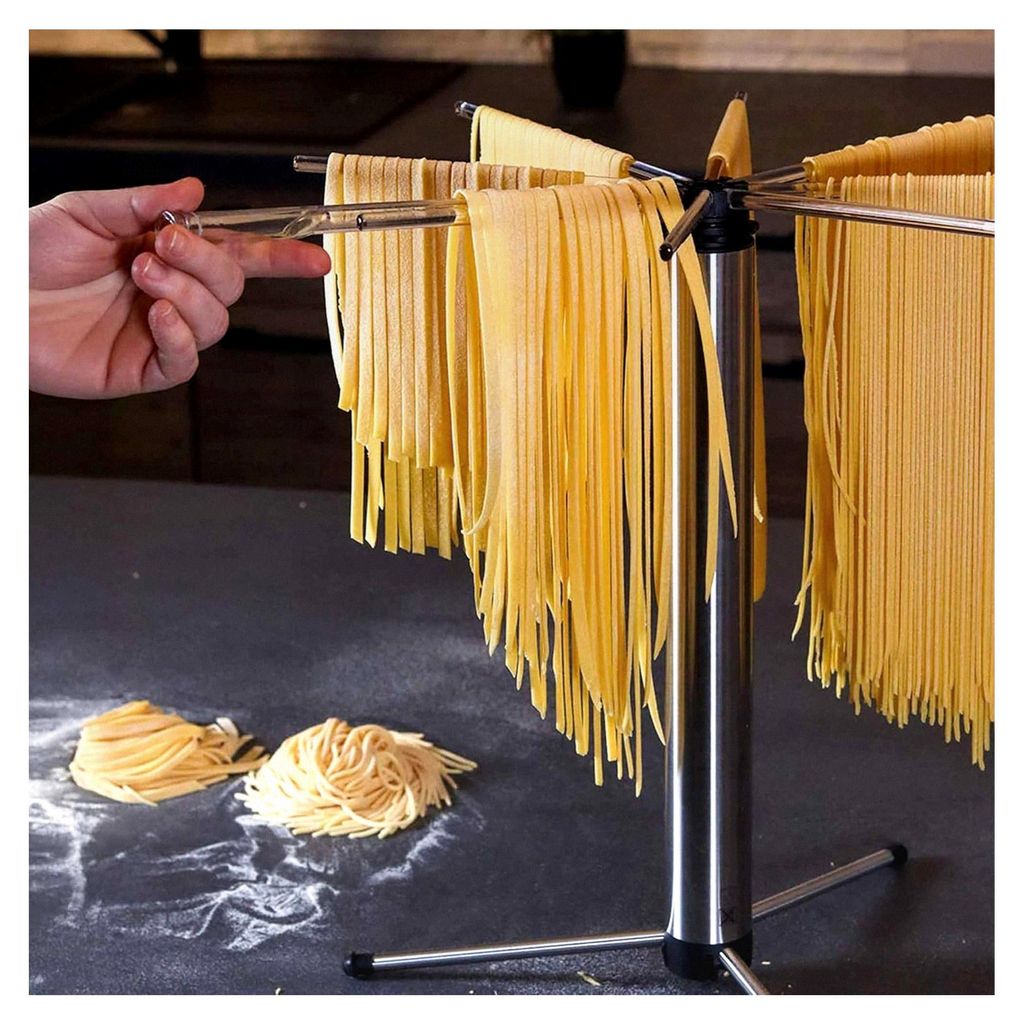 Edelstahl-Pastatrockner, drehbar und zusammenklappbar, 43 cm Höhe