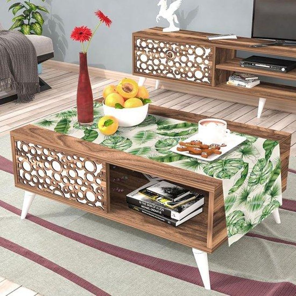 Tropisches Sommer-Sitzgelegenheit-Tuch für Innen- und Außenbereiche, 40 x 180 cm, waschbarer Wohnzimmertischbezug
