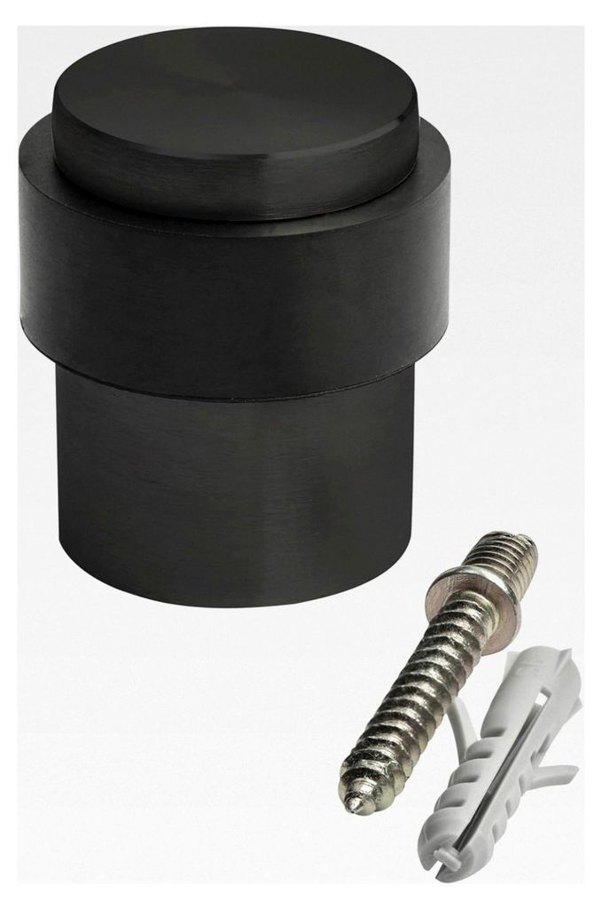 Bodentürstopper THOR Höhe 40 mm aus massivem Edelstahl schwarz pulverbeschichtet für Bodenmontage