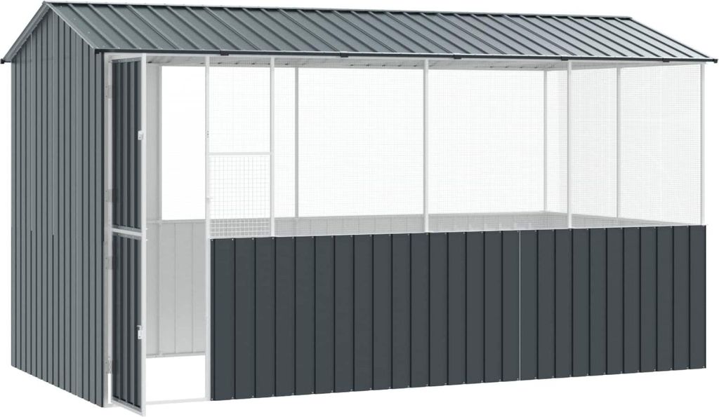 vidaXL Vogelkäfig Anthrazit 410 x 210 x 230 cm Verzinkter Stahl