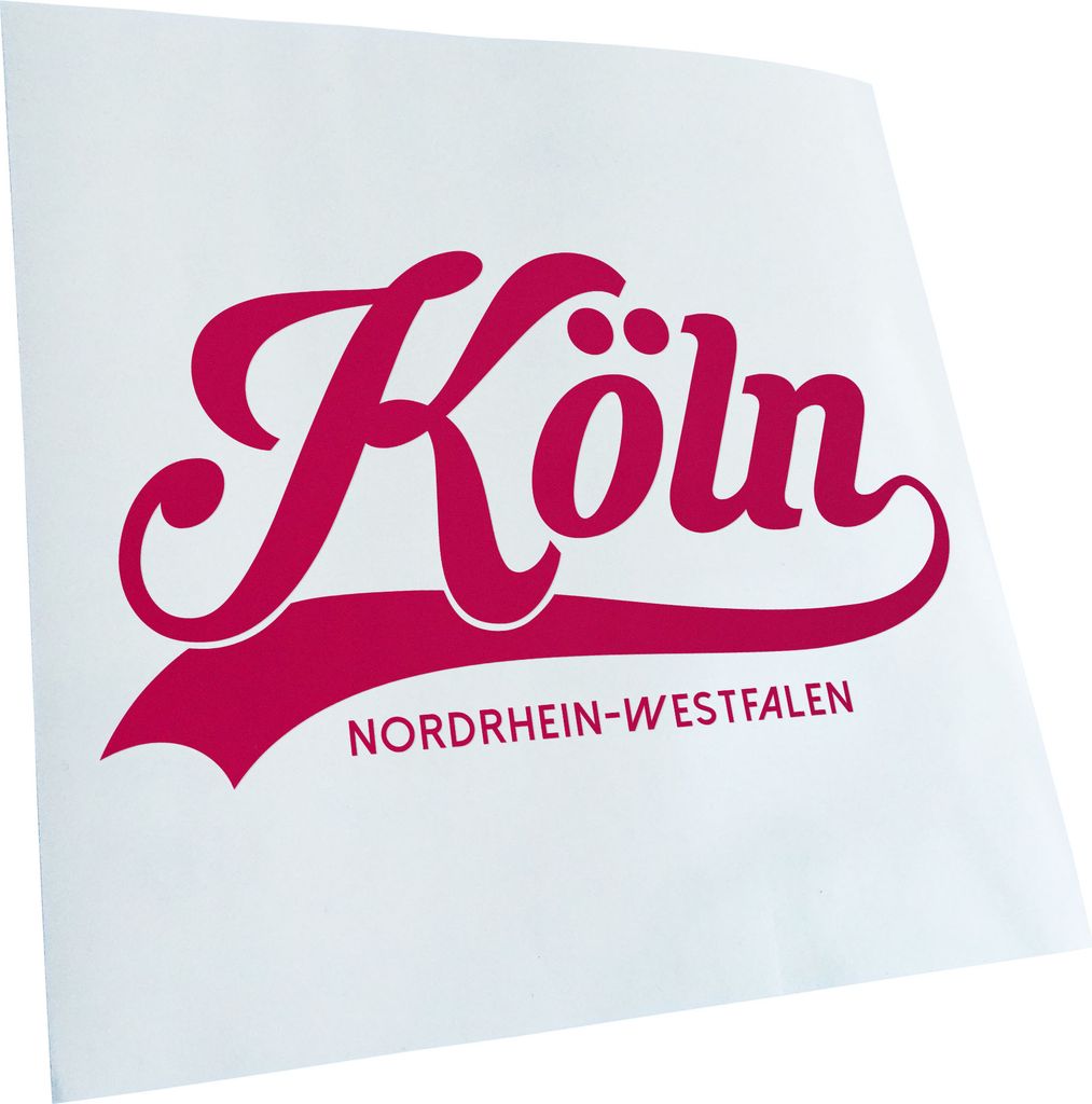 Kiwistar - Autoaufkleber - Köln Nordrhein-Westfalen - Pink - 40x23cm - Aufkleber für Auto, Laptop, Fahrrad, LKW, Motorrad mehrfarbig JDM Decal Ra...