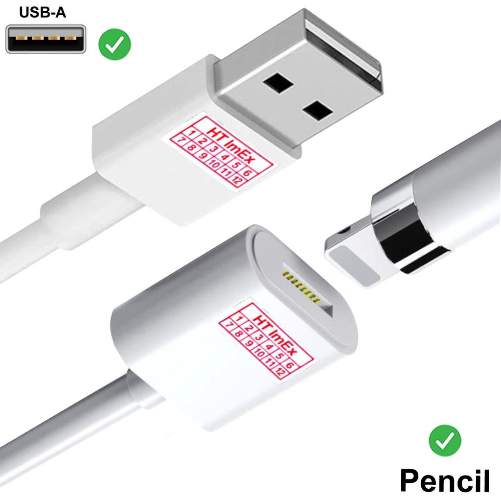 USB Ladekabel kompatibel mit 8-pin iPhone Pencil Ladeadapter für USB Anschluss