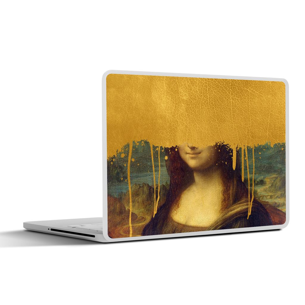 MuchoWow Laptop Aufkleber Sticker Cover Mona Lisa - Gold - Da Vinci 36.5x27.5 cm - Laptop-Sticker