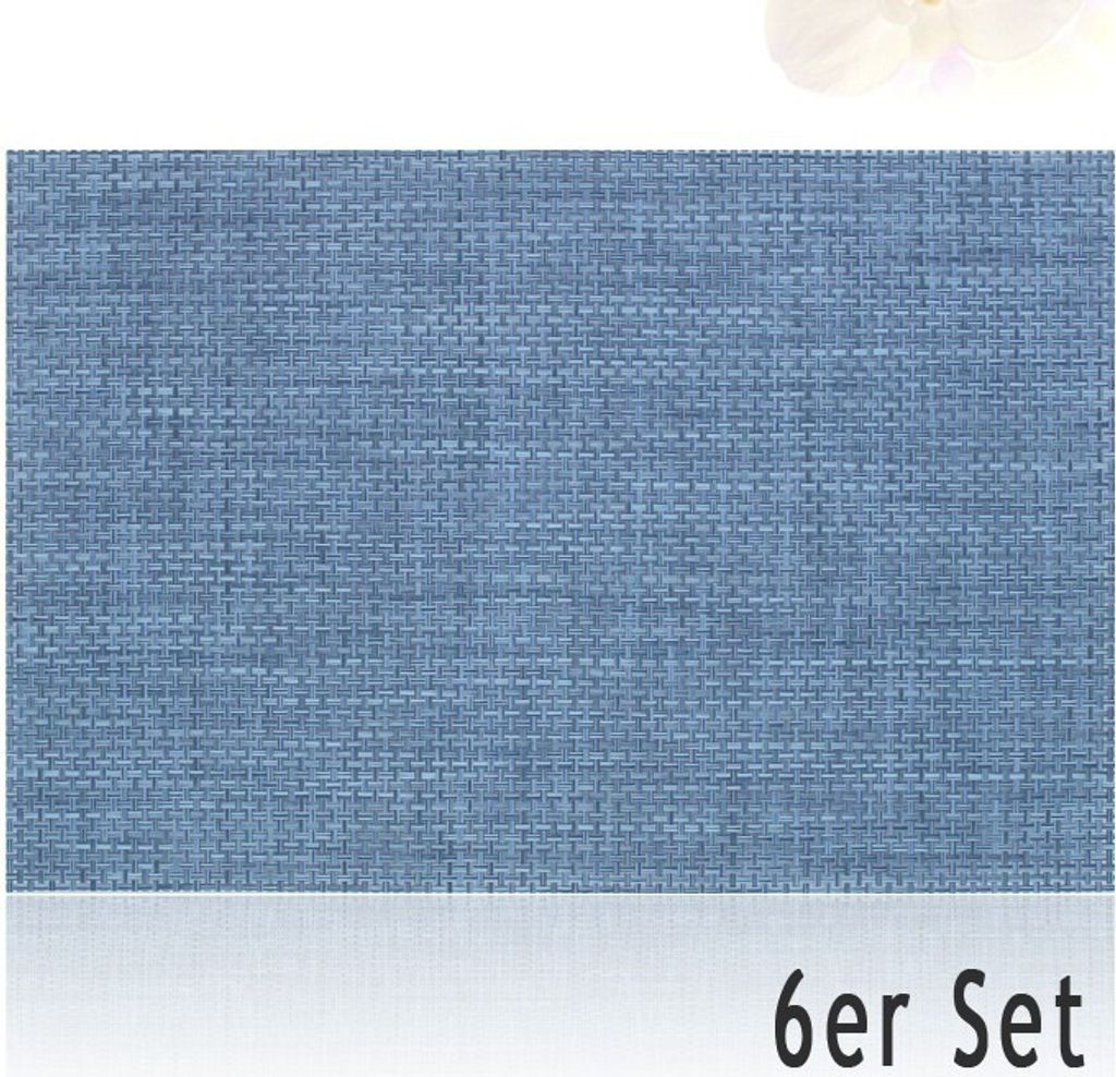 Tischset ELEGANCE blau Set 6er Tischunterlage als Tischdeko