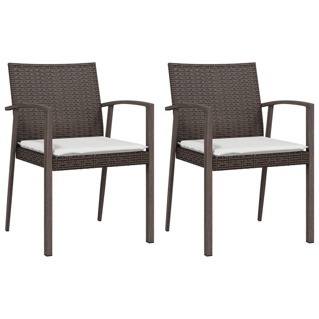 "2026 Aktion"Stuhl Terrasse - Gartenstühle mit Kissen 2er set - Balkonmöbel - Campingstuhl elegantes Design - Braun 56,5x57x83cm Poly Rattan - 56...