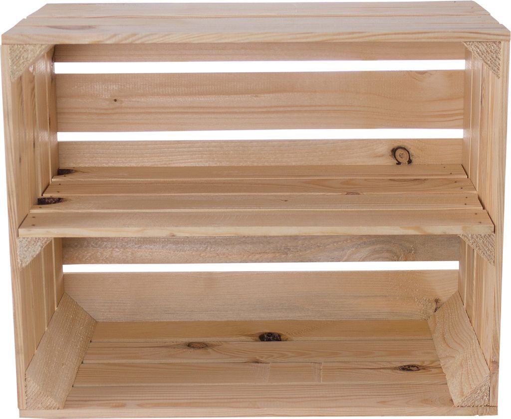 3 Holzkisten für Schuh- und Bücherregal 50x40x30cm