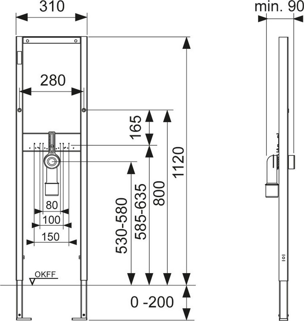 TECEbase Waschtisch-Set Bauhöhe 1120mm inklusive Obrázok produktu 