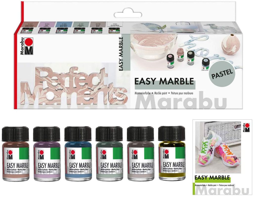 Marabu Easy Marble, Blau, Grün, Grau, Lila, Graubraun, Produktbild 