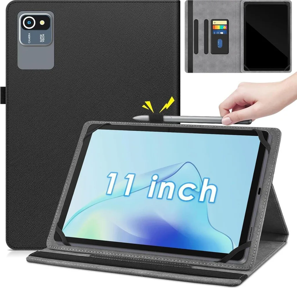Housse 11 pouces Slim Noir - Protection Tablette Android Antichoc