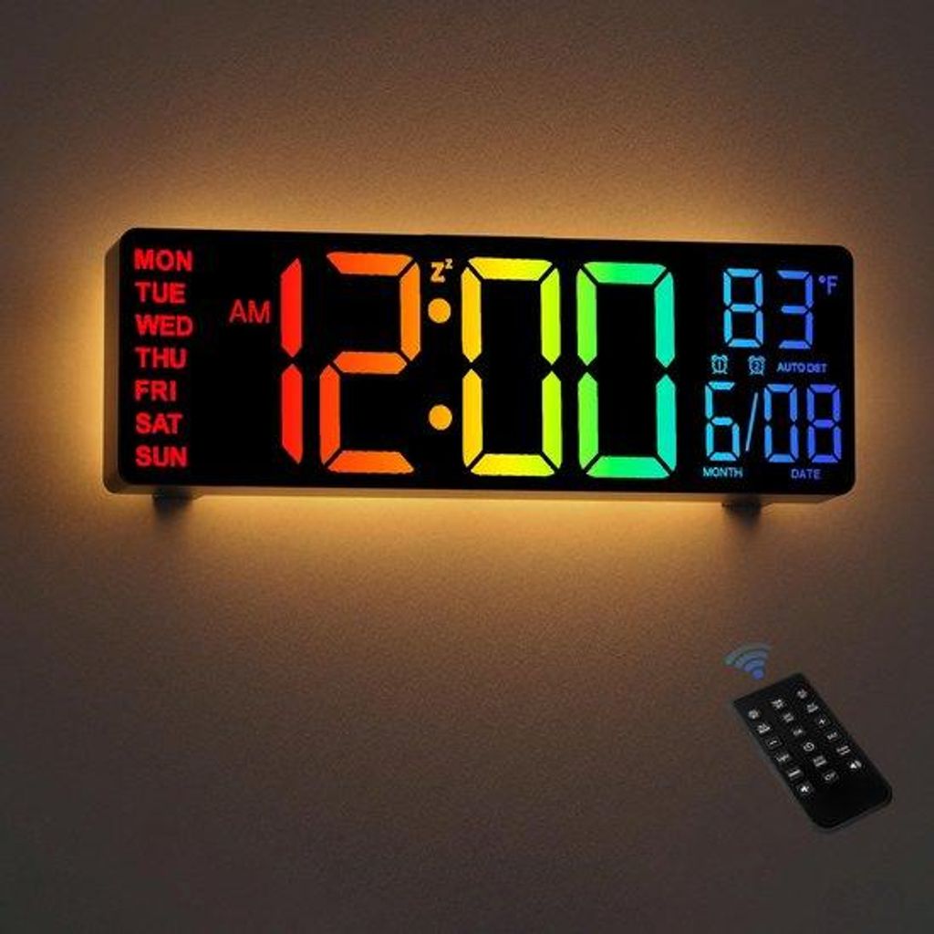 Horloge murale numérique - Horloge murale de 10,5 pouces Image du produit 