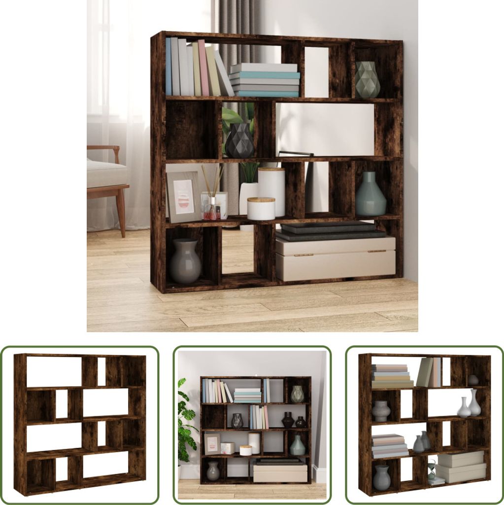 The Living Store regał/przegroda do pokoju dąb wędzony Zdjęcie produktu 