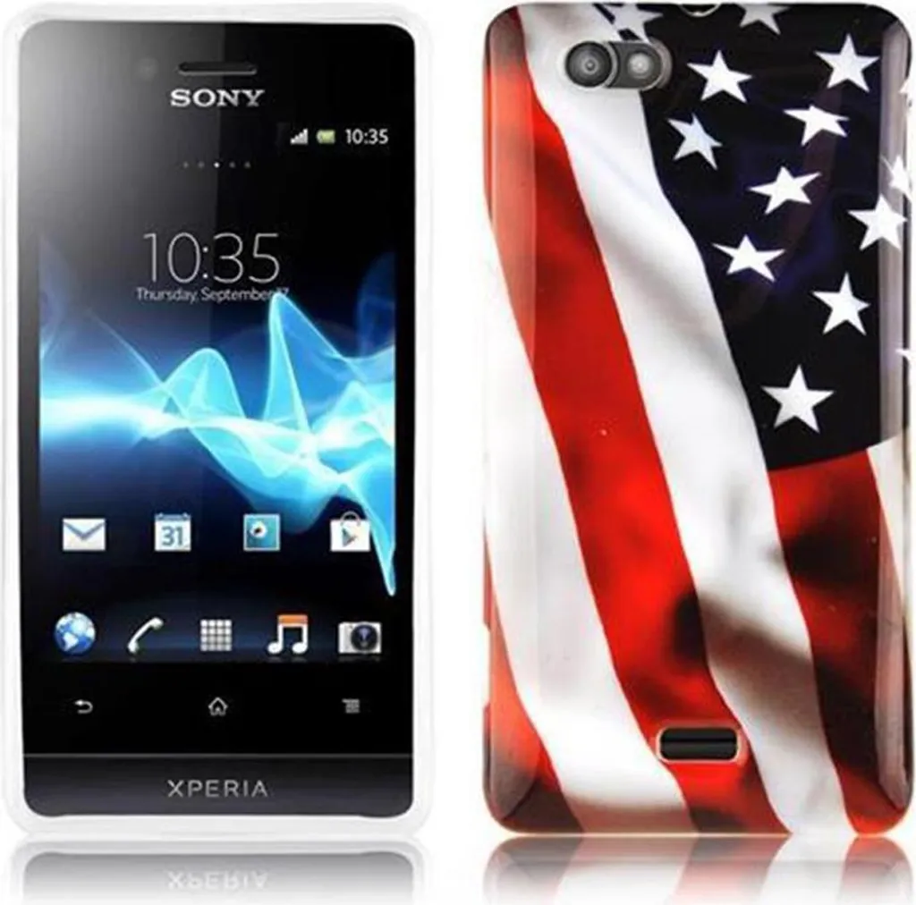 Cadorabo Custodia per Sony Xperia M Custodia protettiva in rosso Custodia rigida Custodia protettiva Custodia per cellulare Cover Etui