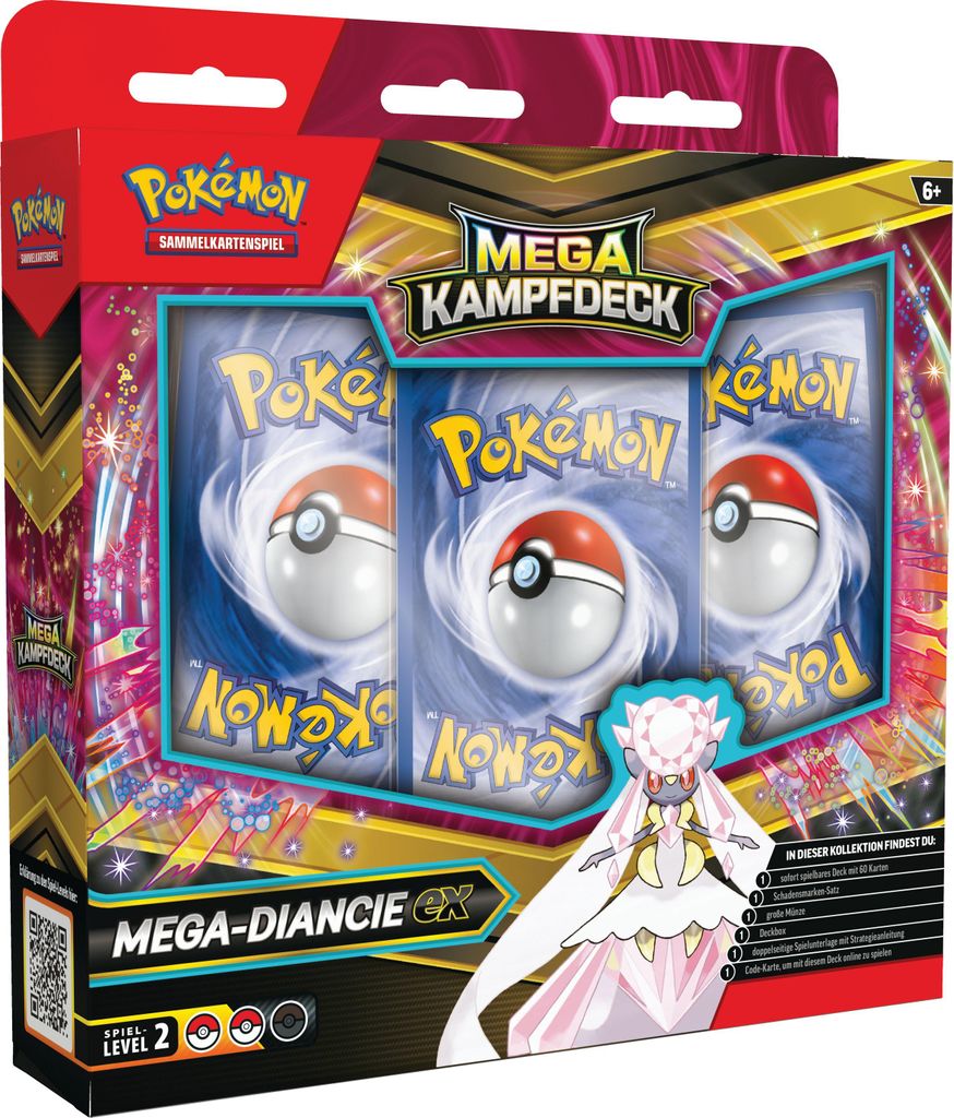 A product box for a Pokemon trading card game set, featuring Mega Diancie EX.