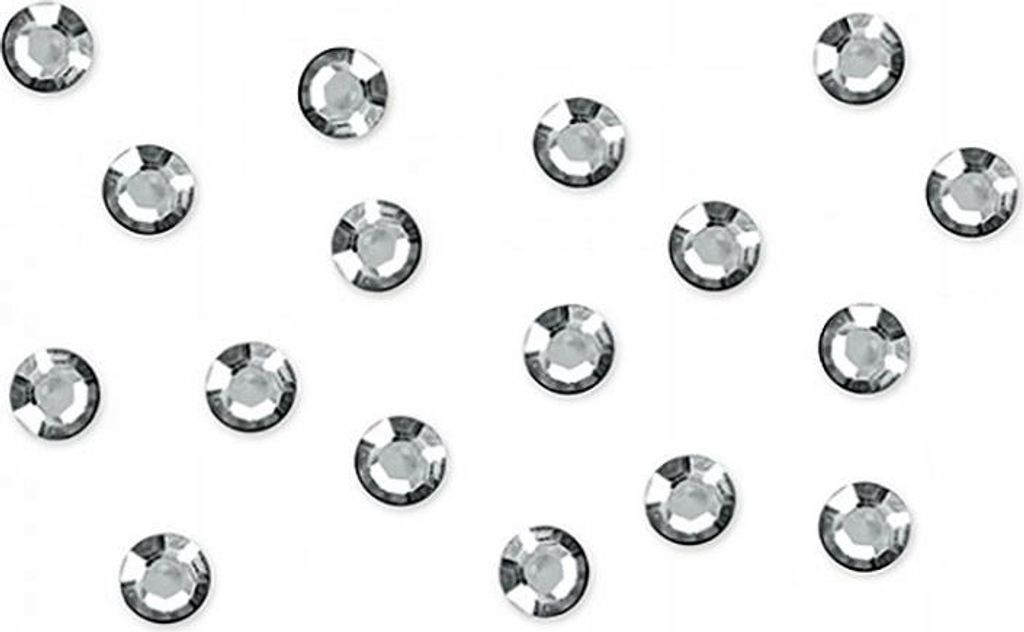 Strassapplikation - silberner Kreis, 3 mm, 50 Stk.