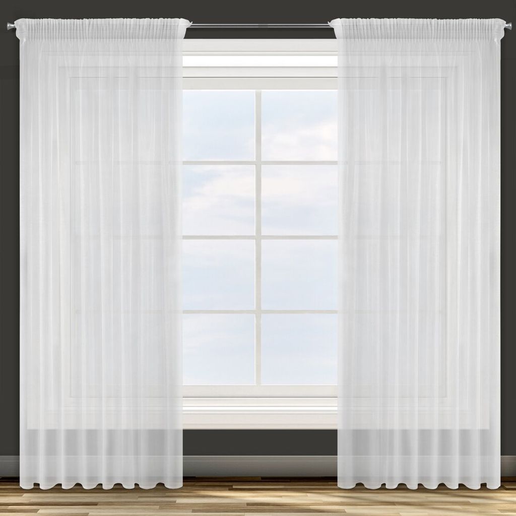 Design91 Vorhang ALExA weiß 135x270 cm Kräuselband