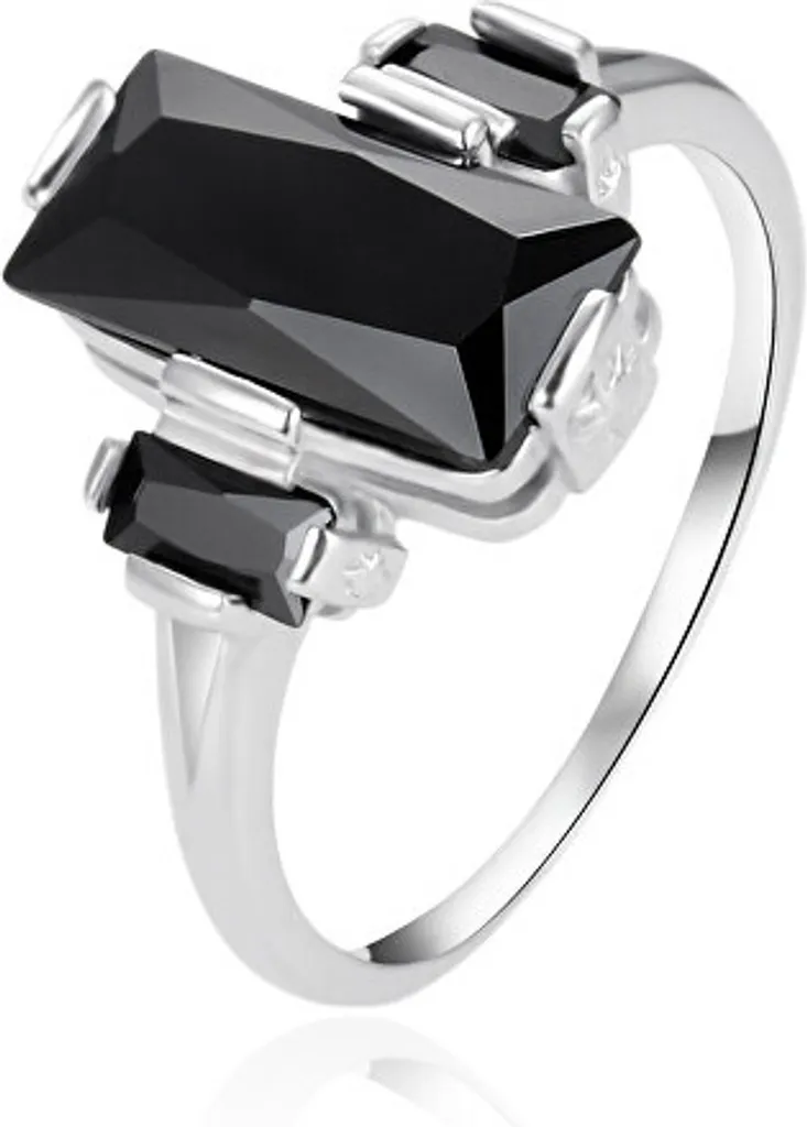 Esclusivo Anello AGT-R24BK Argento e Zirconi Neri - Lusso Accessibile
